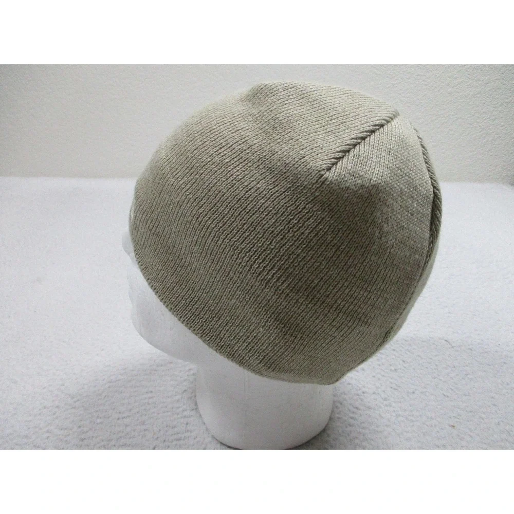 The North Face Hat Beanie Fitted One Size Tan Knit Fleece Lined Mens Winter Warm